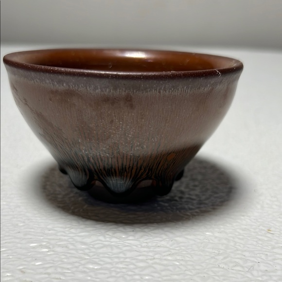 Lingxian Handmade Hand Painted Tea Cup Brown Black Collectable Master Series NEW